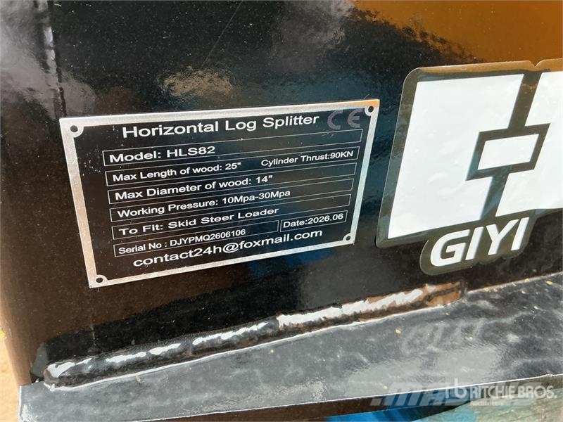 GIYI GY-HLS82 25 in Skid Steer Log Splitter (Unuse Divisores e cortadores de madeira