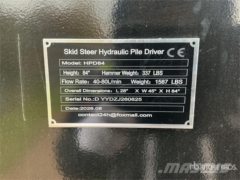  GIYI GY-HPD84 84 in Hydraulic Skid Steer Drop Hamm Otros componentes