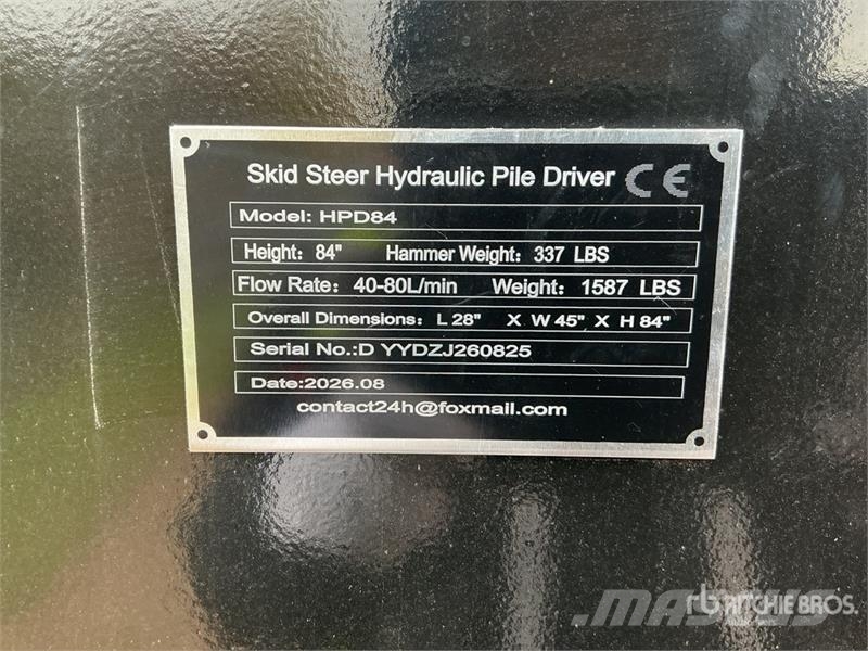  GIYI GY-HPD84 84 in Hydraulic Skid Steer Drop Hamm Otros componentes