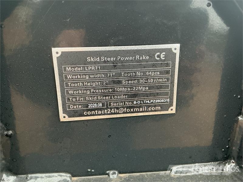 GIYI GY-LPR71 71 in Skid Steer Power Rake (Unused) Граблі і сінозворушувачі
