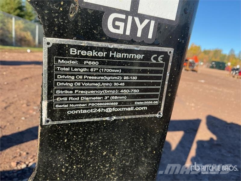  GIYI GY-P680 67 in Skid Steer Breaker (Unused) Bourací kladiva / Sbíječky