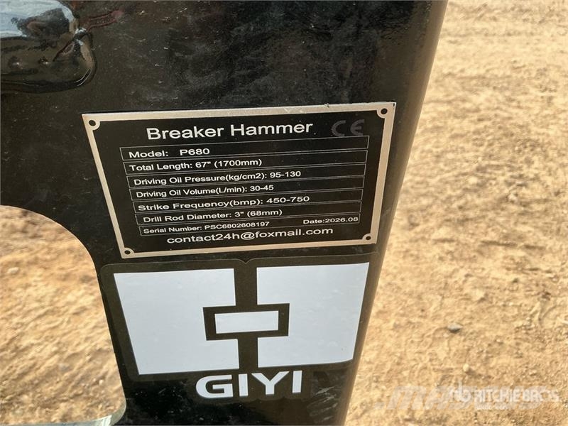  GIYI GY-P680 67 in Skid Steer Breaker (Unused) Hammer / Brecher