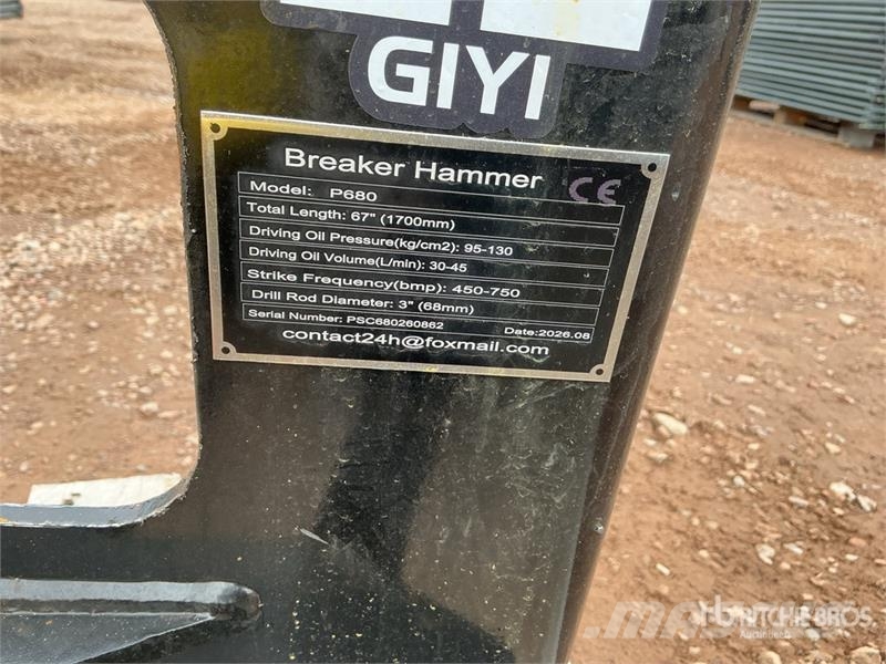  GIYI GY-P680 67 in Skid Steer Breaker (Unused) Bourací kladiva / Sbíječky