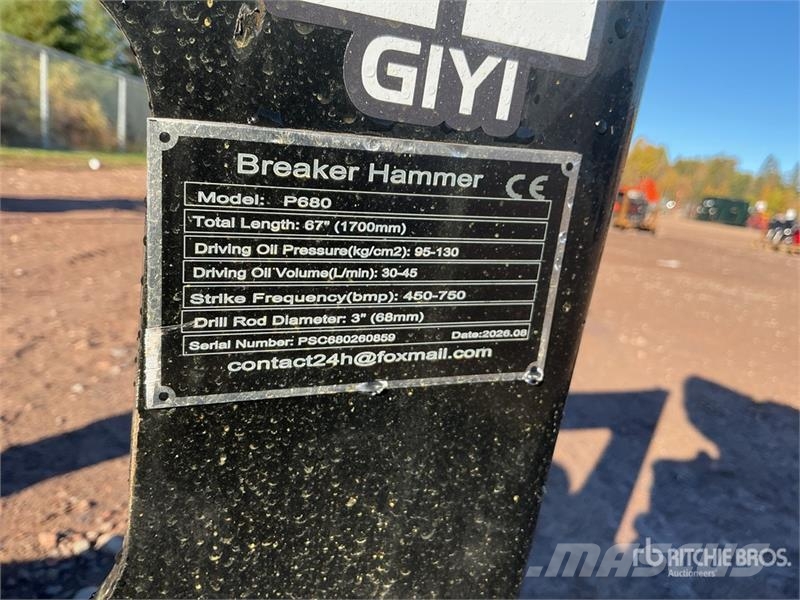 GIYI GY-P680 67 in Skid Steer Breaker (Unused) Bourací kladiva / Sbíječky