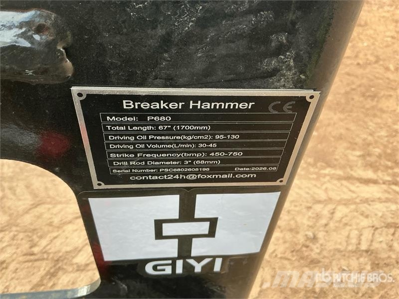  GIYI GY-P680 67 in Skid Steer Breaker (Unused) Hammer / Brecher