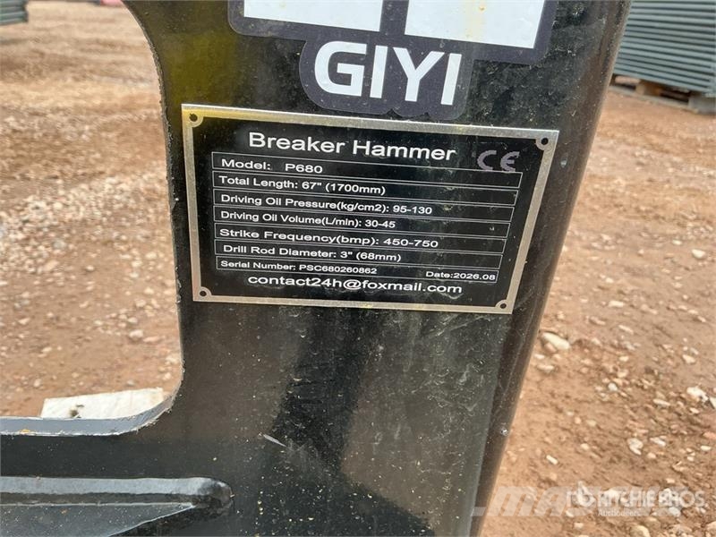  GIYI GY-P680 67 in Skid Steer Breaker (Unused) Bourací kladiva / Sbíječky