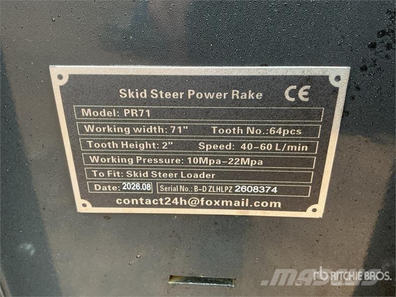 GIYI GY-PR71 71 in Skid Steer Power Rake (Unused) Граблі і сінозворушувачі