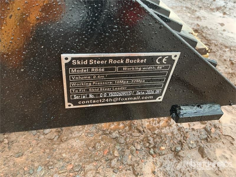 GIYI GY-RB66N 66 in Rock Skid Steer Bucket (Unused Buckets