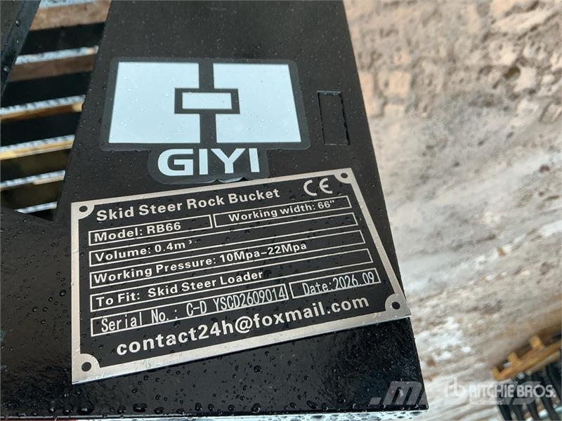  GIYI GY-RB66N 66 in Rock Skid Steer Bucket (Unused Łyżki do ładowarek