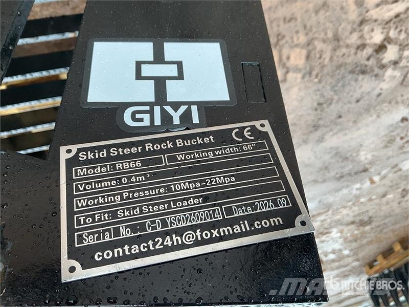  GIYI GY-RB66N 66 in Rock Skid Steer Bucket (Unused Łyżki do ładowarek