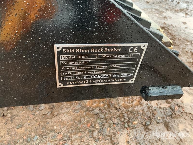 GIYI GY-RB66N 66 in Rock Skid Steer Bucket (Unused Buckets