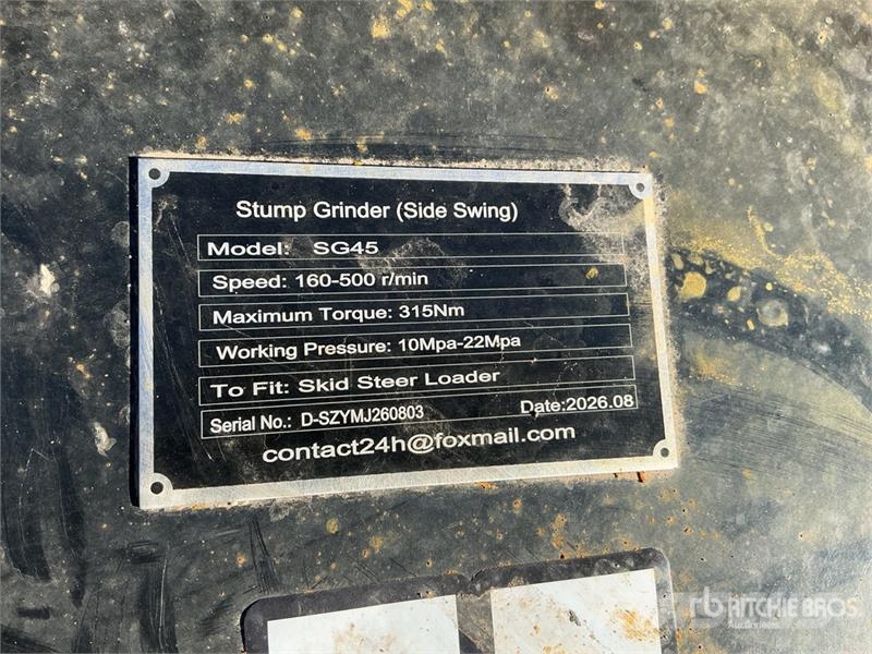 GIYI GY-SG45 Skid Steer Stump Grinder (Unused) Erpici rotanti e motozappe