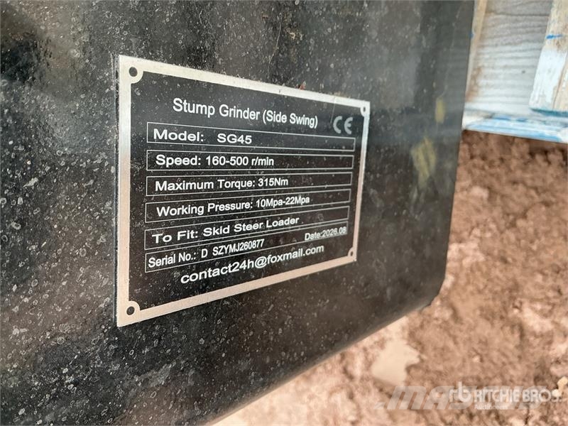 GIYI GY-SG45 Skid Steer Stump Grinder (Unused) Grades e rototillers