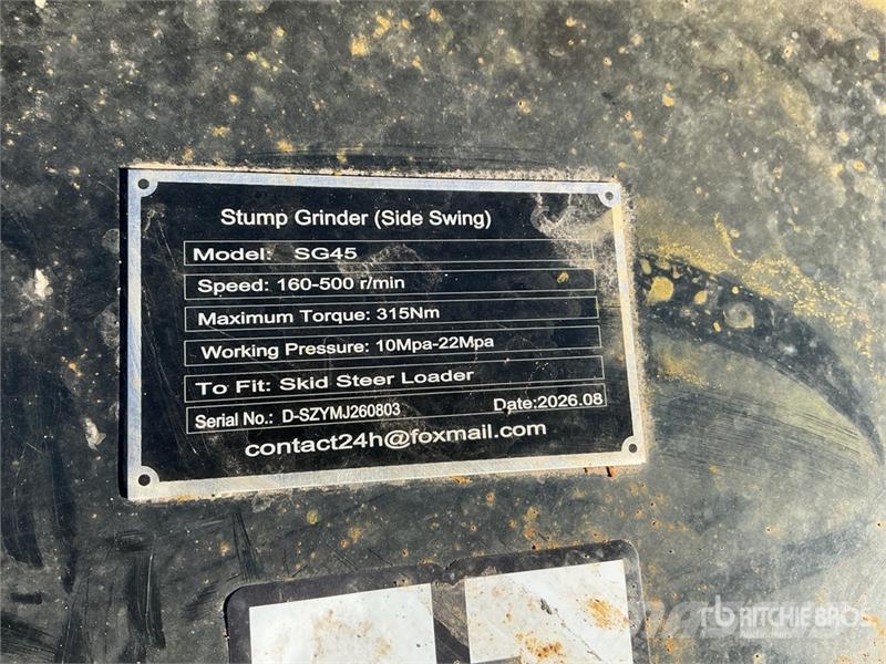 GIYI GY-SG45 Skid Steer Stump Grinder (Unused) Erpici rotanti e motozappe
