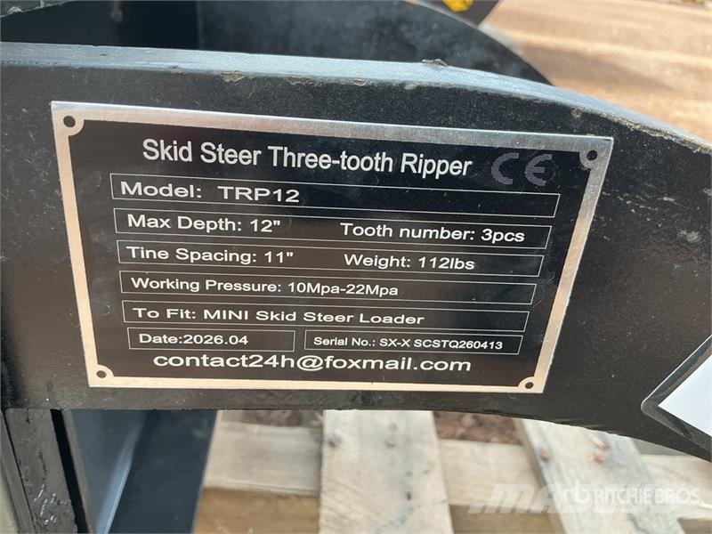 GIYI GY-TRP12 12 in Mini Skid Steer Ripper Scarifi Půdní rozrušovače