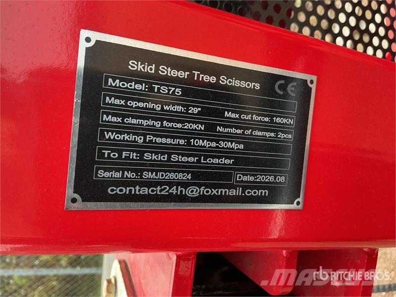 GIYI GY-TS75 29 in Skid Steer Tree Shear (Unused) Rivningssakser