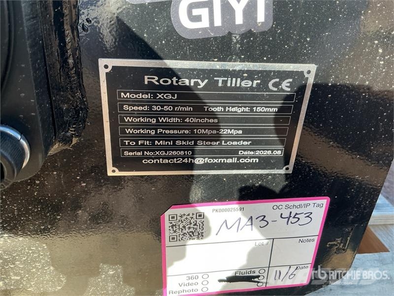 GIYI GY-XGJ 40 in Mini Skid Steer Tiller (Unused) Erpici rotanti e motozappe