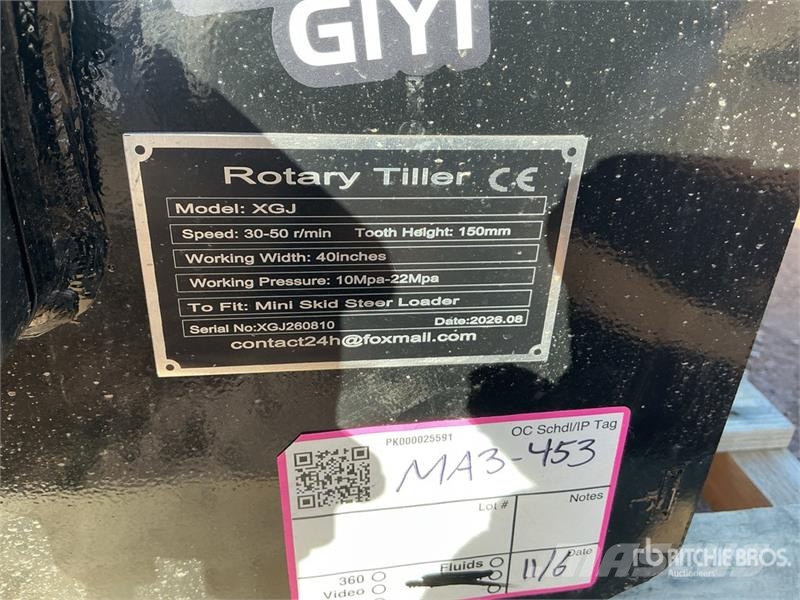 GIYI GY-XGJ 40 in Mini Skid Steer Tiller (Unused) Erpici rotanti e motozappe