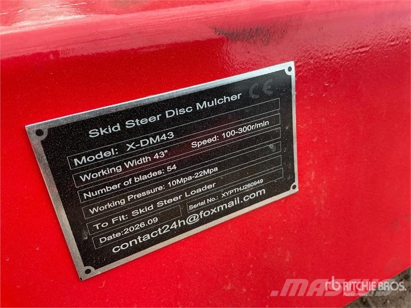  GIYI GYx-DM43 43 in Disc Skid Steer Mulcher (Unuse Stobbenfreesmachines