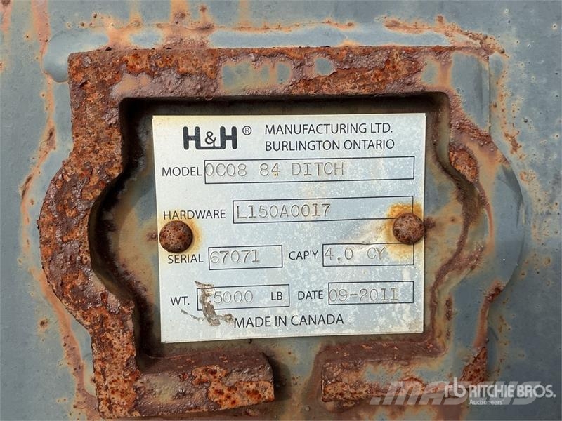H & H & 82 in 4 cyd Q/C Cleanup Excavator Bucket 挖斗