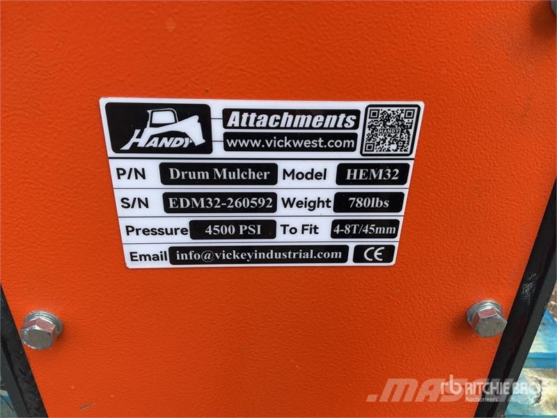 Handy HEM32 36 in Excavator Mulcher - Fits 4 - 8 ton (Un Andere Zubehörteile