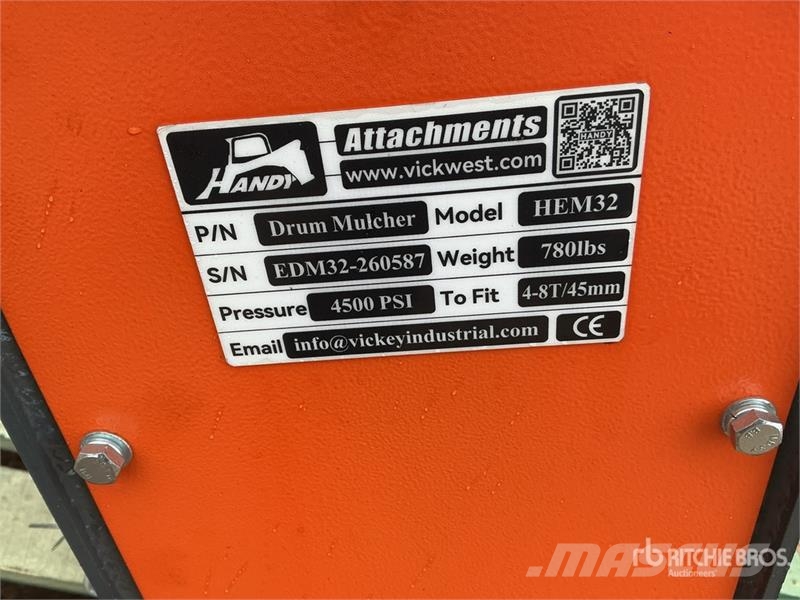 Handy HEM32 36 in Excavator Mulcher - Fits 4 - 8 ton (Un Otros componentes