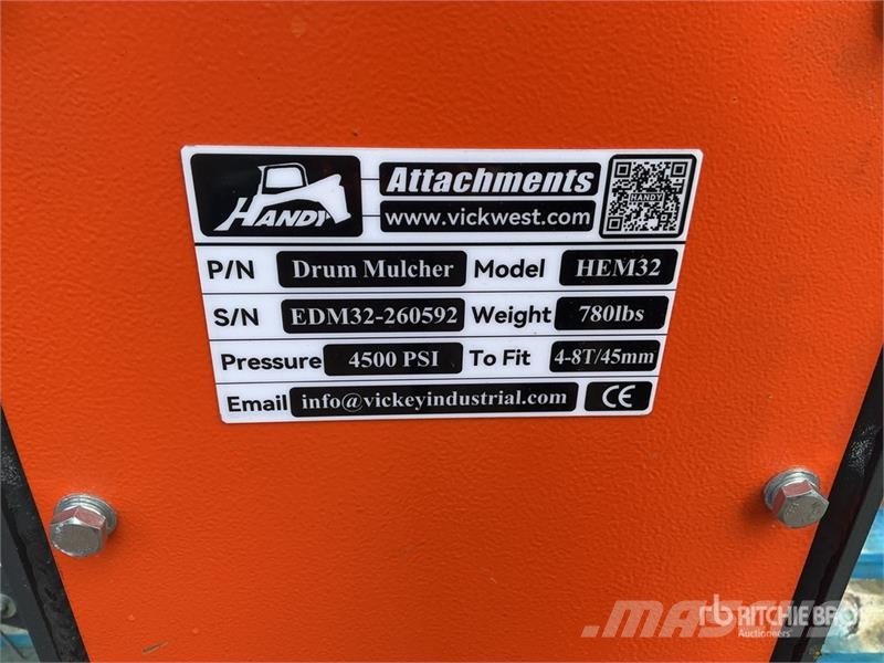 Handy HEM32 36 in Excavator Mulcher - Fits 4 - 8 ton (Un Andere Zubehörteile