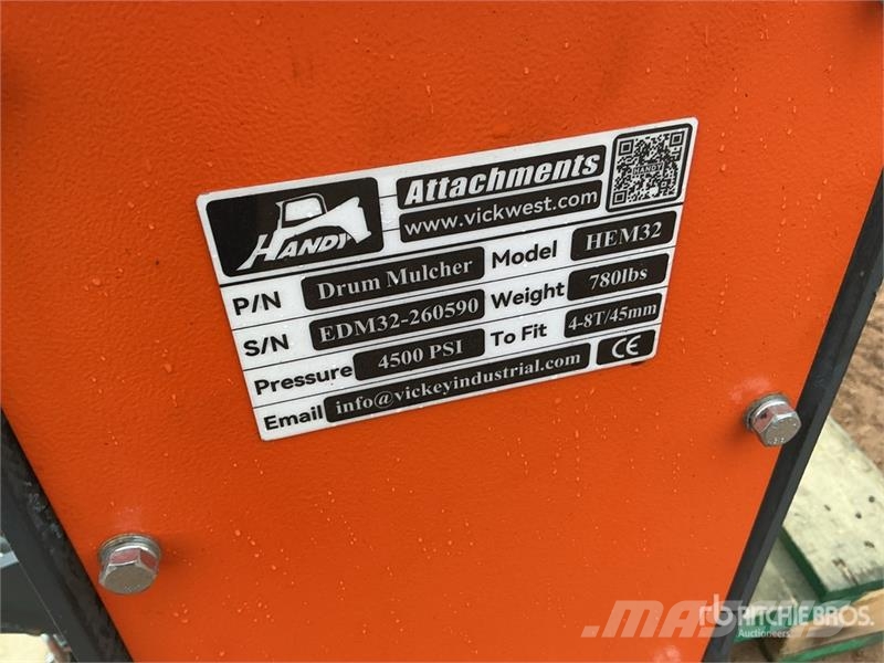 Handy HEM32 36 in Excavator Mulcher - Fits 4 - 8 ton (Un Otros componentes