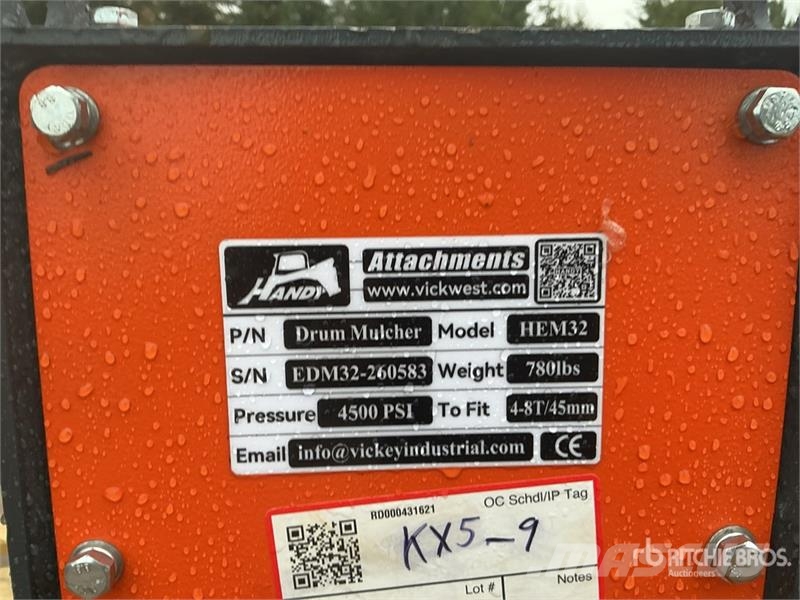 Handy HEM32 36 in Excavator Mulcher - Fits 4 - 8 ton (Un Other components