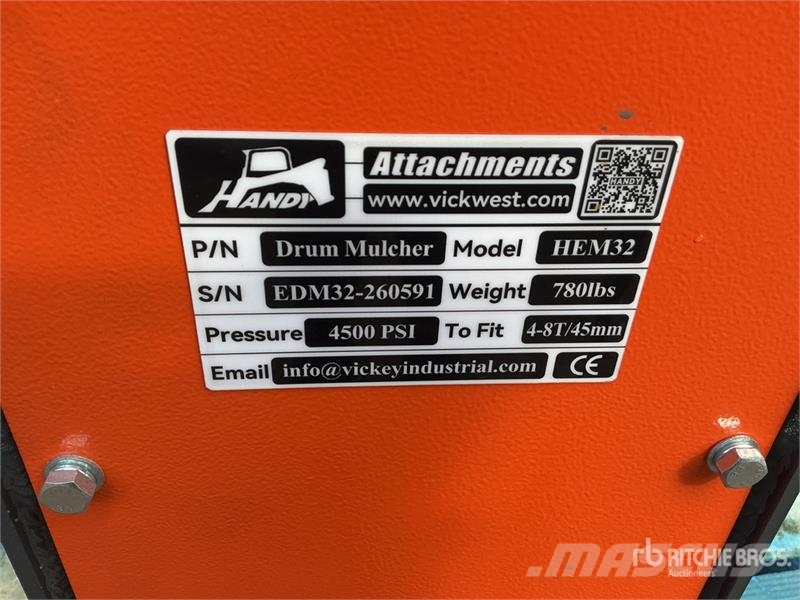 Handy HEM32 36 in Excavator Mulcher - Fits 4 - 8 ton (Un Ostale komponente za građevinarstvo