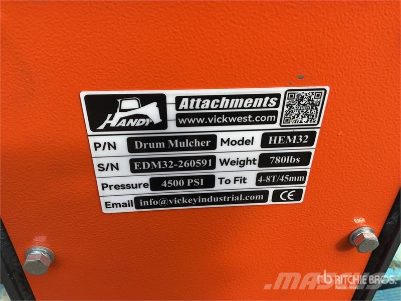 Handy HEM32 36 in Excavator Mulcher - Fits 4 - 8 ton (Un Ostale komponente za građevinarstvo