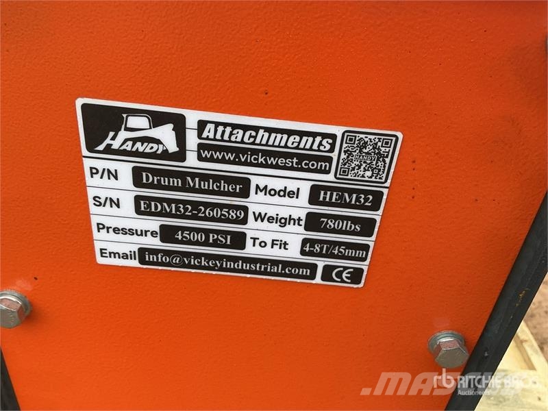 Handy HEM32 36 in Excavator Mulcher - Fits 4 - 8 ton (Un Otros componentes
