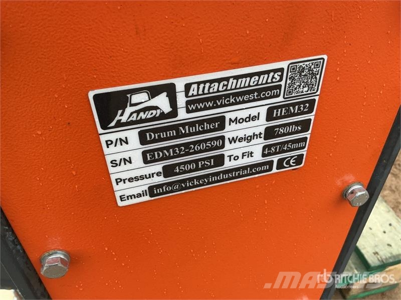 Handy HEM32 36 in Excavator Mulcher - Fits 4 - 8 ton (Un Otros componentes