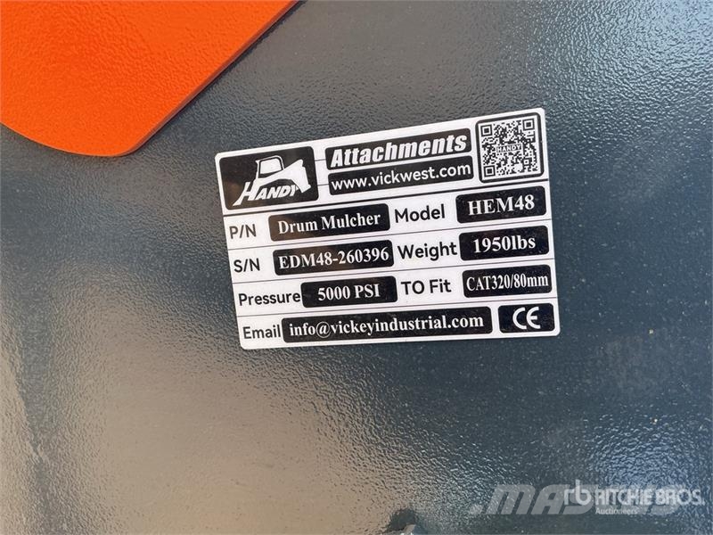 Handy HEM48 48 in Excavator Mulcher - Fits Cat 320 (Unus Outros componentes