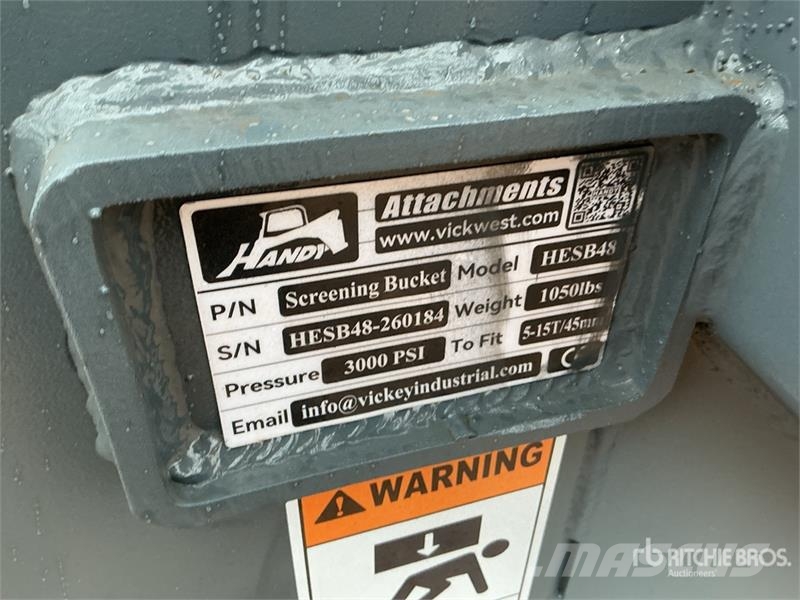 Handy HESB48 50 in Excavator Screening Bucket - Fits 4 - Screening buckets
