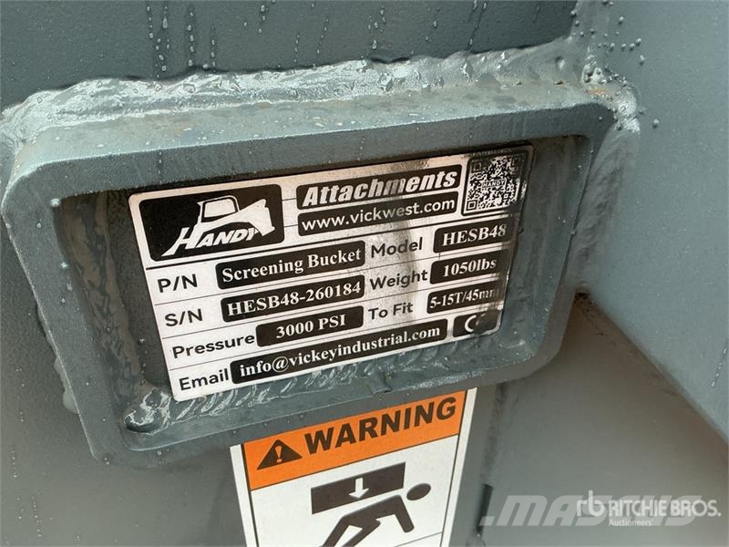 Handy HESB48 50 in Excavator Screening Bucket - Fits 4 - Screening buckets
