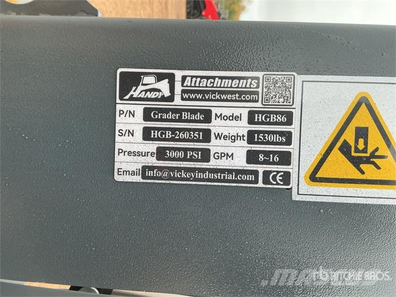 Handy HGB86 96 in Skid Steer Grader (Unused) Otros componentes