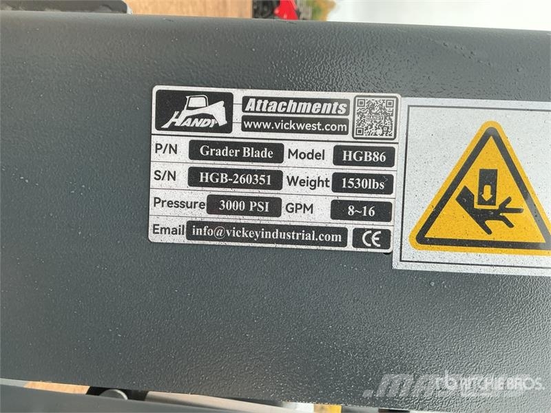 Handy HGB86 96 in Skid Steer Grader (Unused) Otros componentes