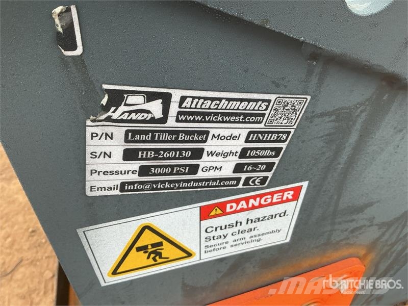 Handy HNHB78 78 in Power Rake Skid Steer Bucket (Unused) 버켓