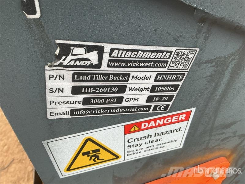 Handy HNHB78 78 in Power Rake Skid Steer Bucket (Unused) 버켓