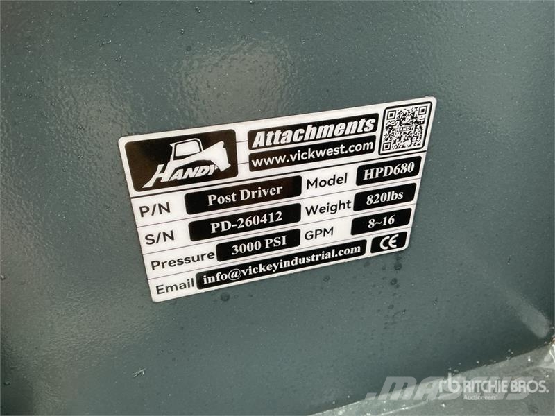 Handy HPD680 Skid Steer Post Driver (Unused) Equipos de vallado