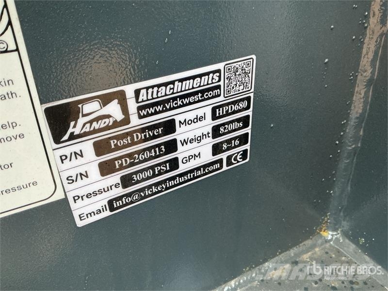 Handy HPD680 Skid Steer Post Driver (Unused) Equipos de vallado