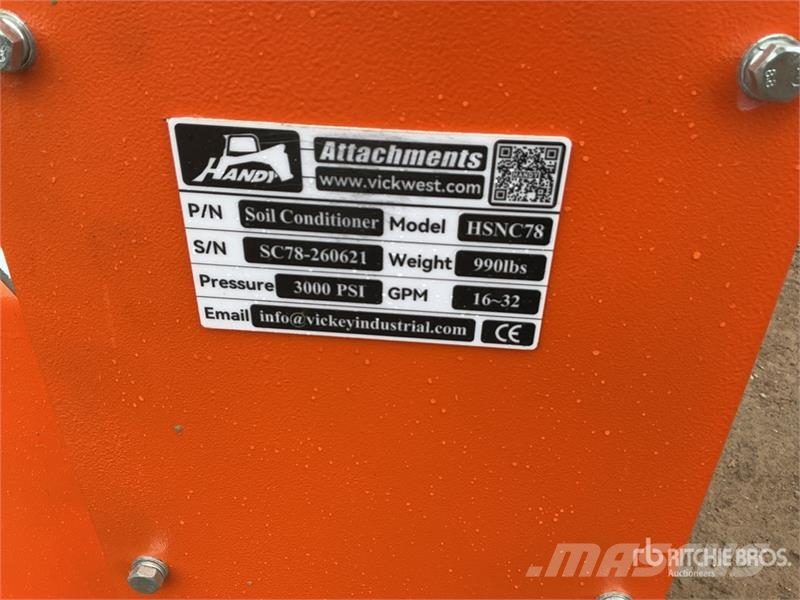 Handy HSNC78 78 in Skid Steer Power Rake (Unused) Ancinhos e espalhadores de feno