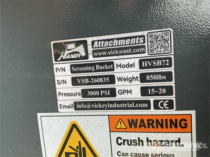 Handy HVSB72 72 in Skid Steer Screening Bucket (Unused) Пресяващи кофи