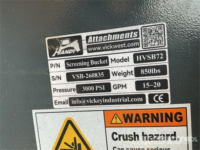 Handy HVSB72 72 in Skid Steer Screening Bucket (Unused) Пресяващи кофи