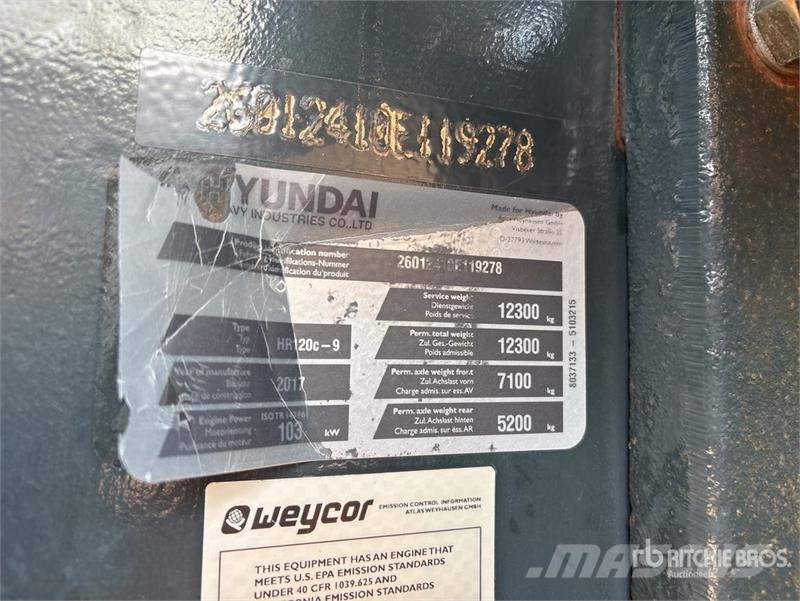 Hyundai HR120C-9 Smooth Drum Compactor Single drum rollers