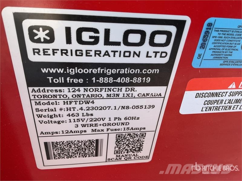  Igloo HFTDW4 Refrigerator Andre komponenter