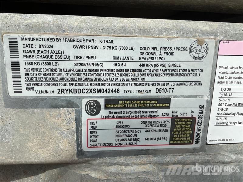 K-TRAIL D510-T7 10 ft T/A Dump Utility Trailer Bañera