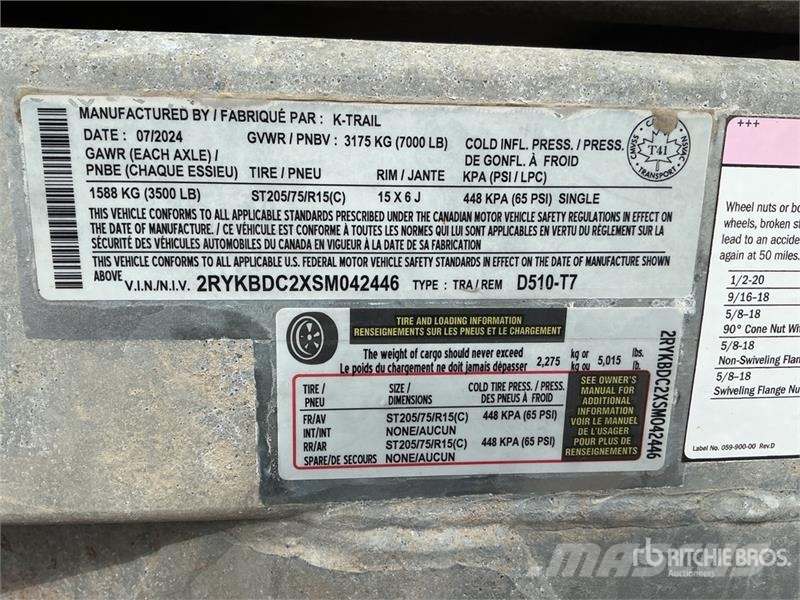 K-TRAIL D510-T7 10 ft T/A Dump Utility Trailer Bañera