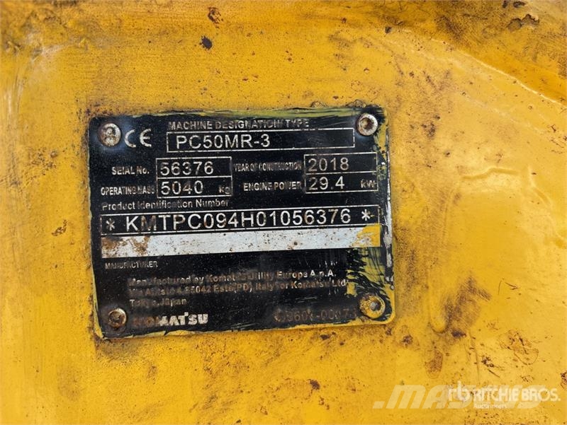 Komatsu PC50MR-3 Mini Excavator Minigravemaskiner